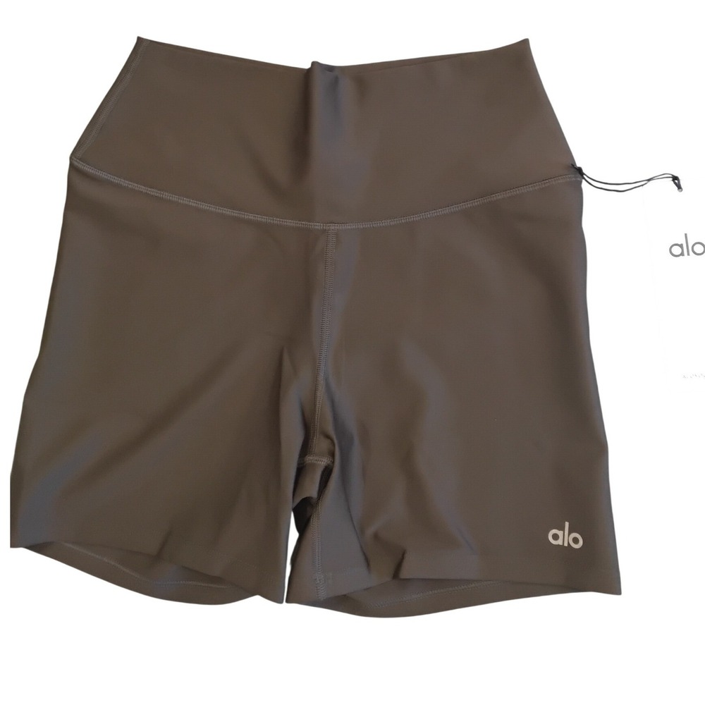 Alo Yoga Airlift Energy Short Espresso Brown High Waist Athletic Shorts W6295R L